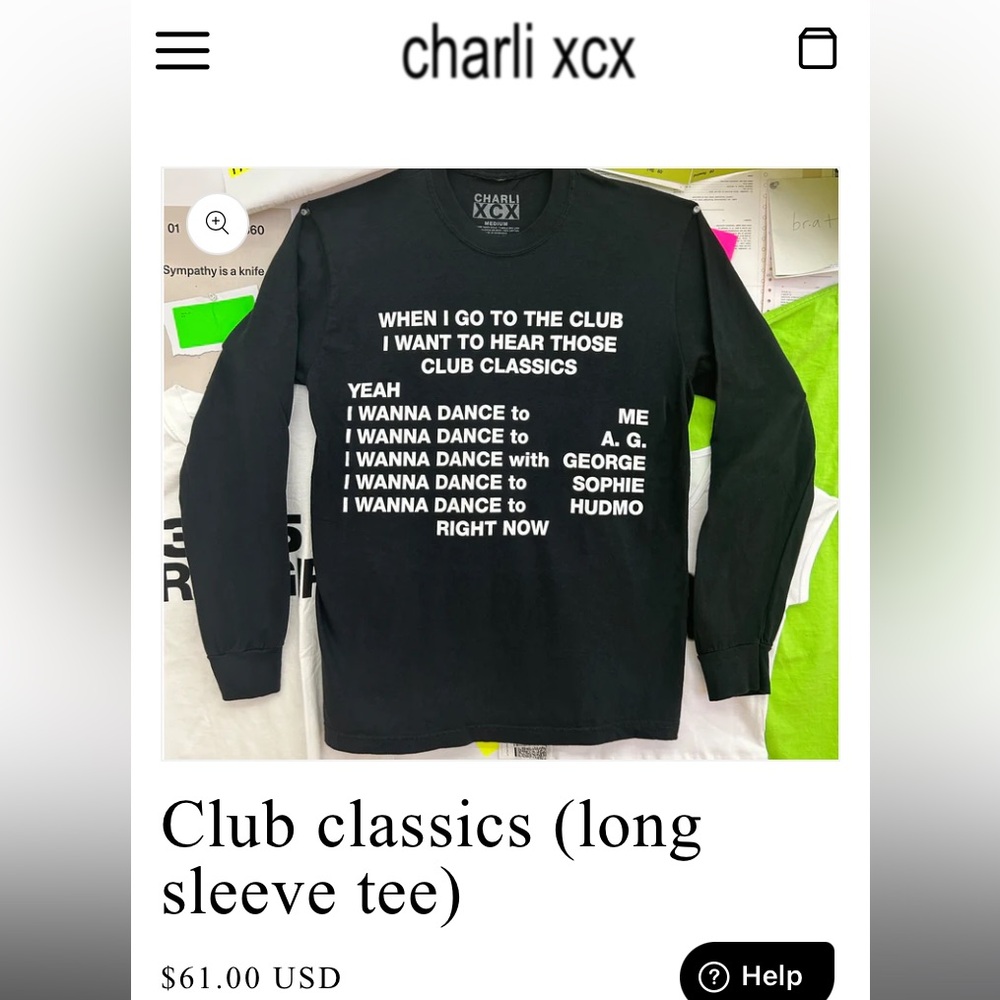 NWT brat charli xcx shirt M
